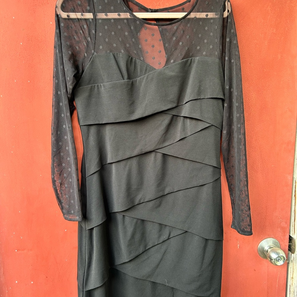 White House Black Market Illusion Dot Dress | Size 14